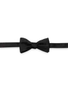 Paul Fredrick Solid Woven Silk Pre-tied Bow Tie In Black