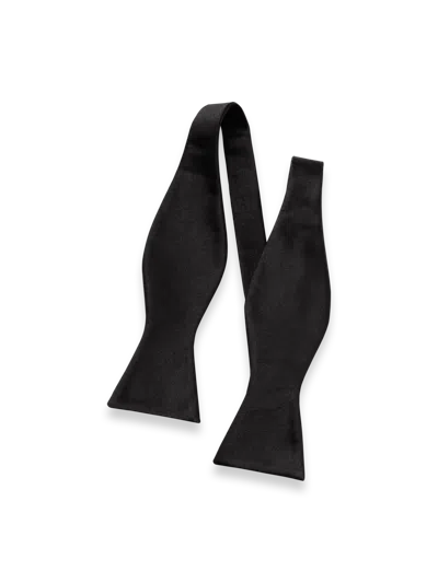 Paul Fredrick Solid Woven Silk Self-tie Bow Tie In Black