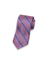 Paul Fredrick Stripe Printed Italian Silk Tie In Multi