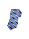 Paul Fredrick Stripe Woven Silk Tie In Blue