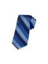 Paul Fredrick Stripe Woven Silk Tie In Blue