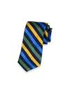 Paul Fredrick Stripe Woven Silk Tie In Blue