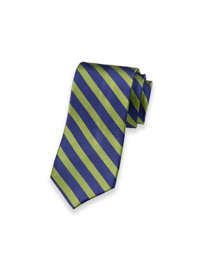 Paul Fredrick Stripe Woven Silk Tie In Green