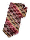 Paul Fredrick Stripe Woven Silk Tie In Multi
