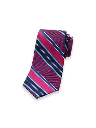 Paul Fredrick Stripe Woven Silk Tie In Multi