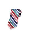 Paul Fredrick Stripe Woven Silk Tie In Multi