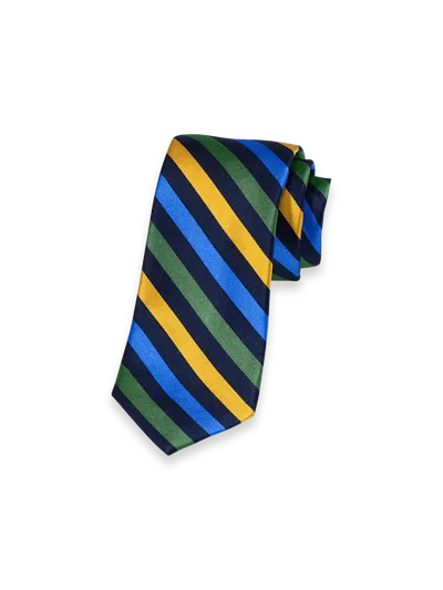 Paul Fredrick Stripe Woven Silk Tie In Multi