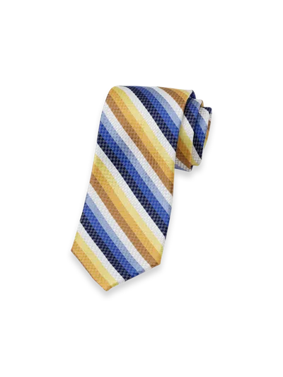 Paul Fredrick Stripe Woven Silk Tie In Multi