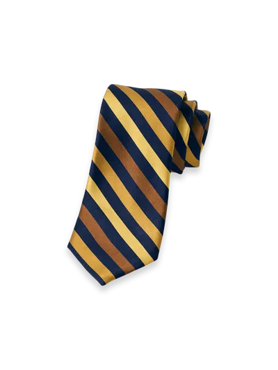 Paul Fredrick Stripe Woven Silk Tie In Multi