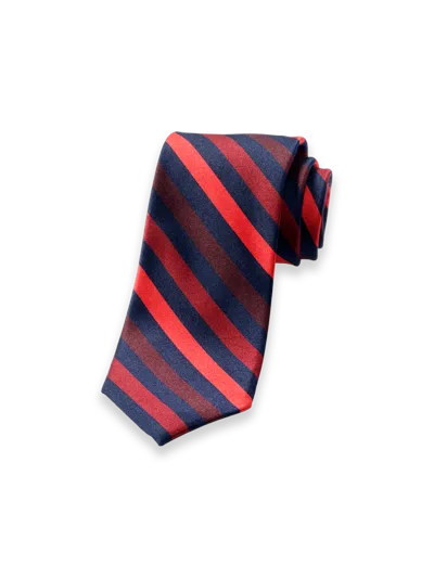 PAUL FREDRICK STRIPE WOVEN SILK TIE