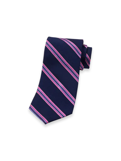 PAUL FREDRICK STRIPE WOVEN SILK TIE