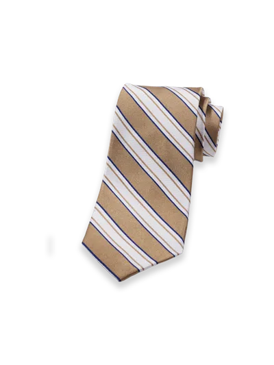 Paul Fredrick Stripe Woven Silk Tie In Multi