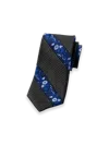 Paul Fredrick Stripe/floral Woven Silk Tie In Blue