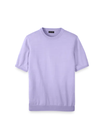 Paul Fredrick Supima Cotton Crew Neck Sweater In Purple