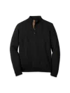 Paul Fredrick Supima Cotton Four Button Mock Neck Sweater In Black