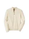 Paul Fredrick Supima Cotton Four Button Mock Neck Sweater In White