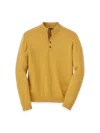 Paul Fredrick Supima Cotton Four Button Mock Neck Sweater In Yellow