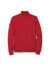 Paul Fredrick Supima Cotton Mock Neck Sweater In Red