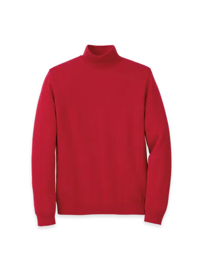 Paul Fredrick Supima Cotton Mock Neck Sweater In Red