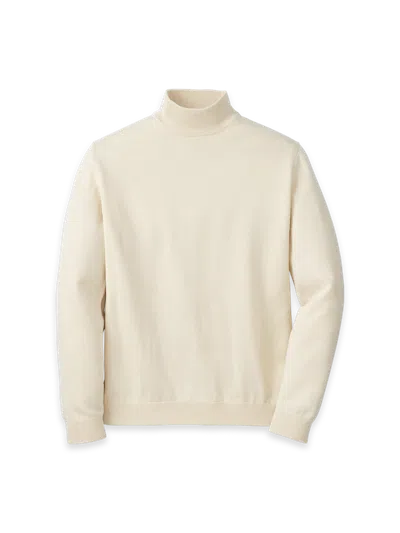 Paul Fredrick Supima Cotton Mock Neck Sweater In White