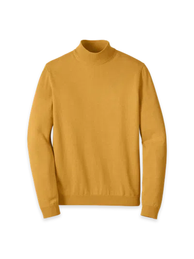 Paul Fredrick Supima Cotton Mock Neck Sweater In Yellow