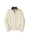 Paul Fredrick Supima Cotton Quarter Zip Mock Neck Sweater In White