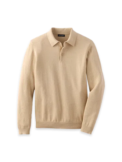 Paul Fredrick Supima Cotton Three Button Polo In Neutral
