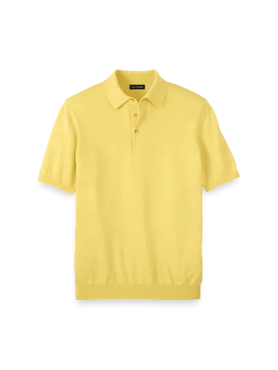 Paul Fredrick Supima Cotton Three Button Polo In Gray