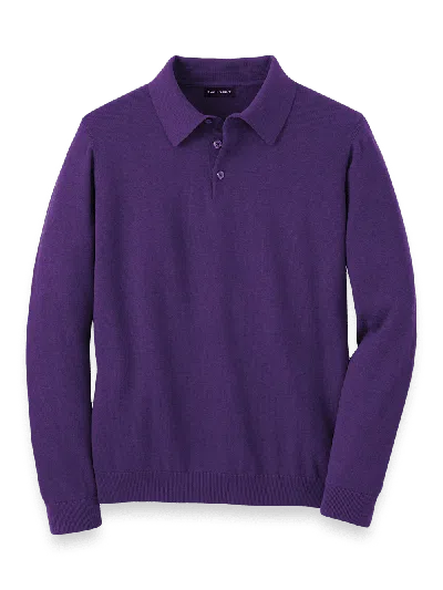 Paul Fredrick Supima Cotton Three Button Polo In Pink