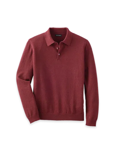 Paul Fredrick Supima Cotton Three Button Polo In Brown