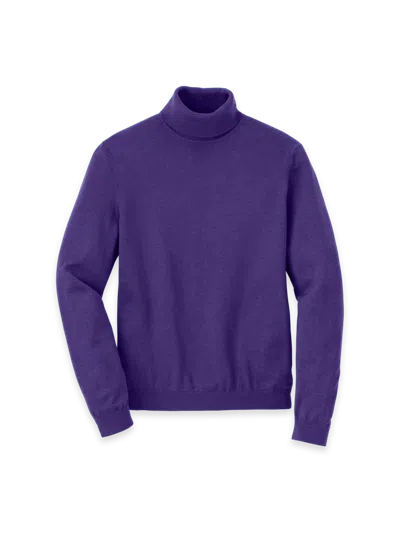 Paul Fredrick Supima Cotton Turtleneck In Purple