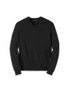 Paul Fredrick Supima Cotton V-neck Sweater In Black