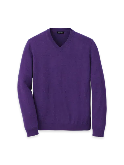 Paul Fredrick Supima Cotton V-neck Sweater In Purple