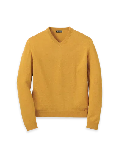 Paul Fredrick Supima Cotton V-neck Sweater In Yellow