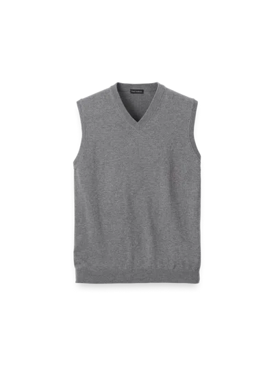 Paul Fredrick Supima Cotton Vest In Gray