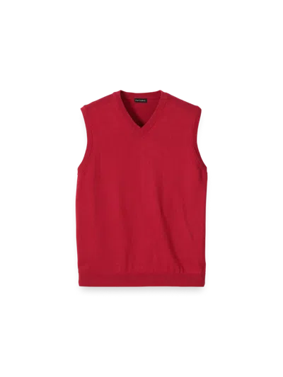 Paul Fredrick Supima Cotton Vest In Red