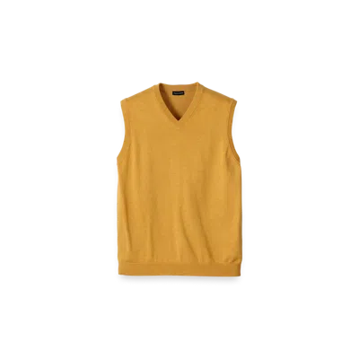 Paul Fredrick Supima Cotton Vest In Yellow