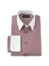 Paul Fredrick Tailored Fit Comfort Stretch Non-iron Check Dress Shirt In Pink