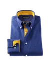 Paul Fredrick Tailored Fit Comfort Stretch Non-iron Dot Dress Shirt With Contrast Trim In Multi