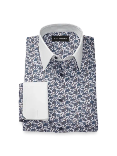 Paul Fredrick Tailored Fit Comfort Stretch Non-iron Paisley Dress Shirt In Multi