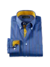 Paul Fredrick Tailored Fit Comfort Stretch Non-iron Stripe Dress Shirt With Contrast Trim In Multi