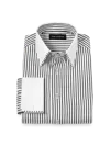 Paul Fredrick Tailored Fit Comfort Stretch Non-iron Stripe Dress Shirt With Contrast Trim In Multi
