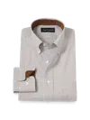 Paul Fredrick Tailored Fit Non-iron Cotton Check Dress Shirt With Contrast Trim In Multi