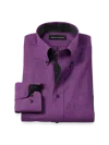 Paul Fredrick Tailored Fit Non-iron Cotton Houndstooth Dress Shirt With Contrast Trim In Multi