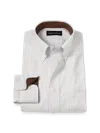 Paul Fredrick Tailored Fit Non-iron Cotton Stripe Dress Shirt With Contrast Trim In Multi