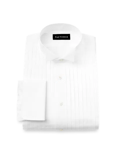 Paul Fredrick Tailored Fit Non-iron Cotton Tuxedo Shirt In White