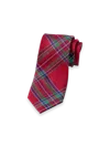 Paul Fredrick Tartan Plaid Woven Silk Tie In Red