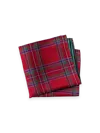 Paul Fredrick Tartan Silk Pocket Square In Red