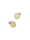 Paul Fredrick Textured Circle Cufflink In Multi