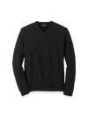 Paul Fredrick Washable Merino Wool V-neck Sweater In Black